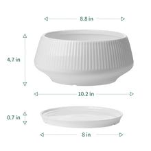 Load image into Gallery viewer, WHITE CERAMIC POT WITH SAUCER