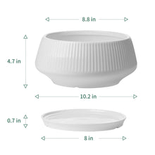 Load image into Gallery viewer, WHITE CERAMIC POT WITH SAUCER
