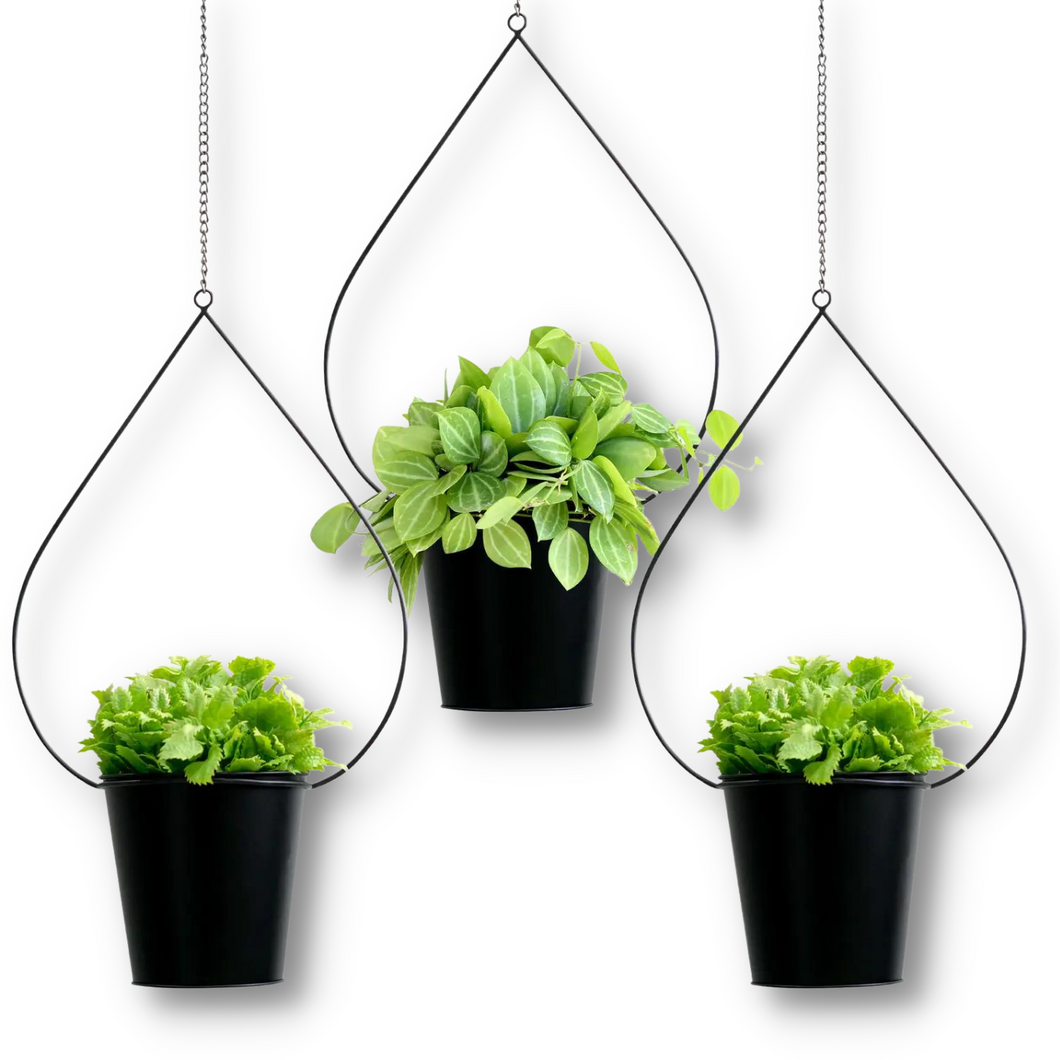 hanging boho planter HANGING BOHO DROP METAL PLANTER – Clover + Booch